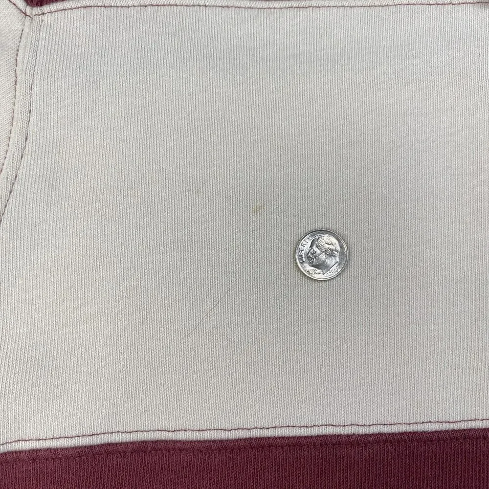 VINTAGE NHL HOCKEY Rugby POLO SHIRT! Long Sleeve Embroidered Maroon Striped Sz M - Picture 10 of 16